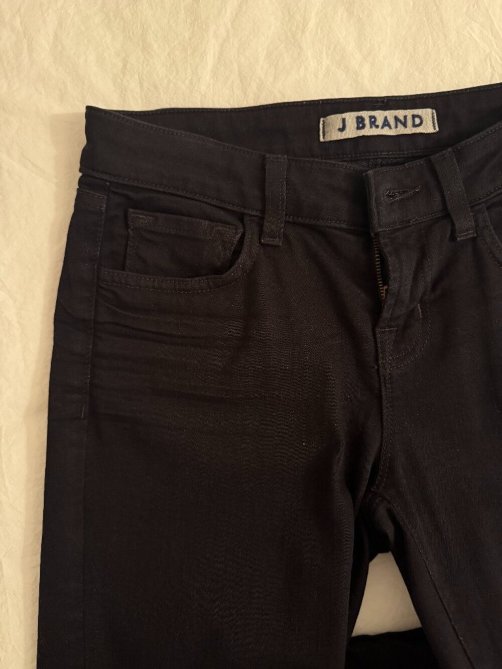 J Brand Scarlett Cigarette Jeans Shadow Black Mid Rise Stretch Denim Size 26